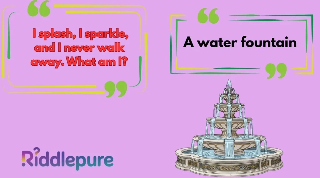 Water Fountain Riddle for Scavenger Hunt