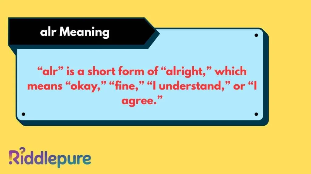 alr Meaning