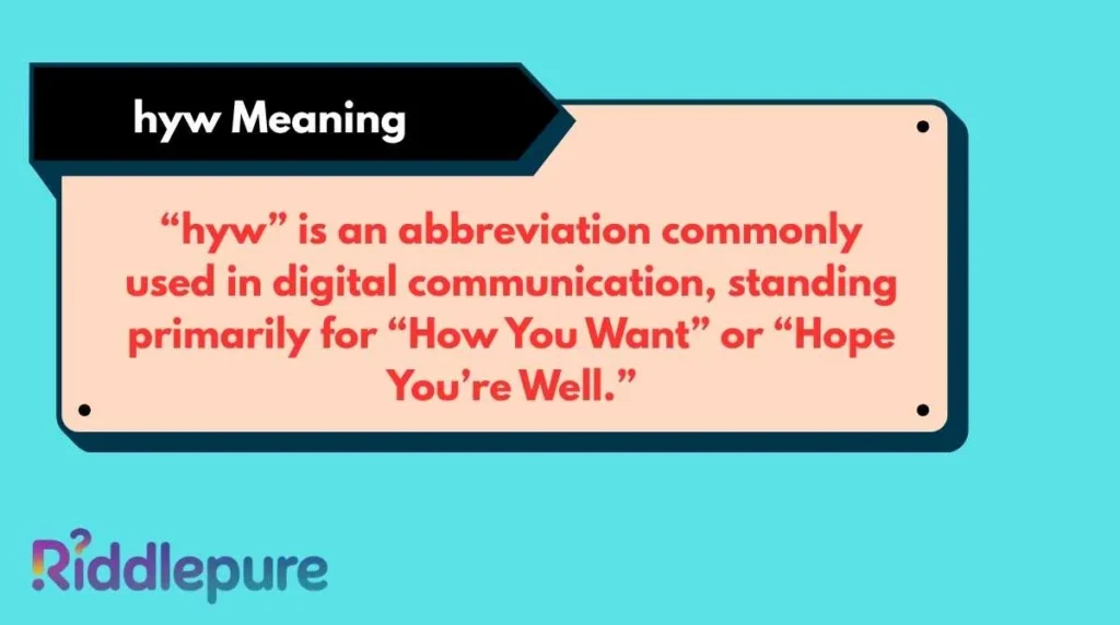 hyw Meaning