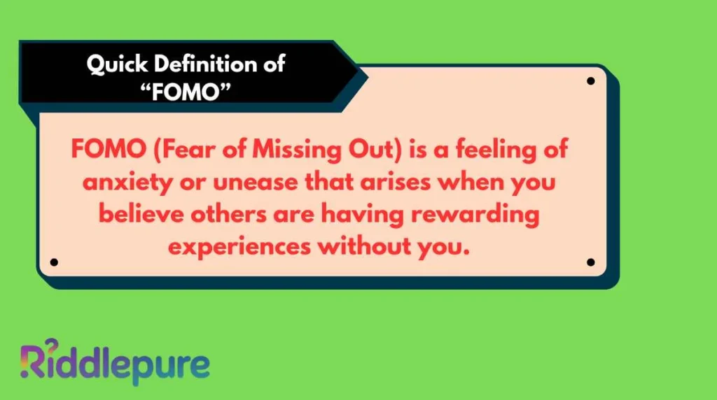 Quick Definition of “FOMO”