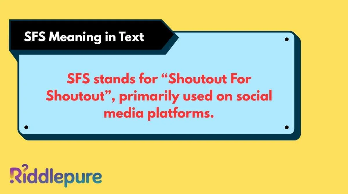 SFS Meaning in Text