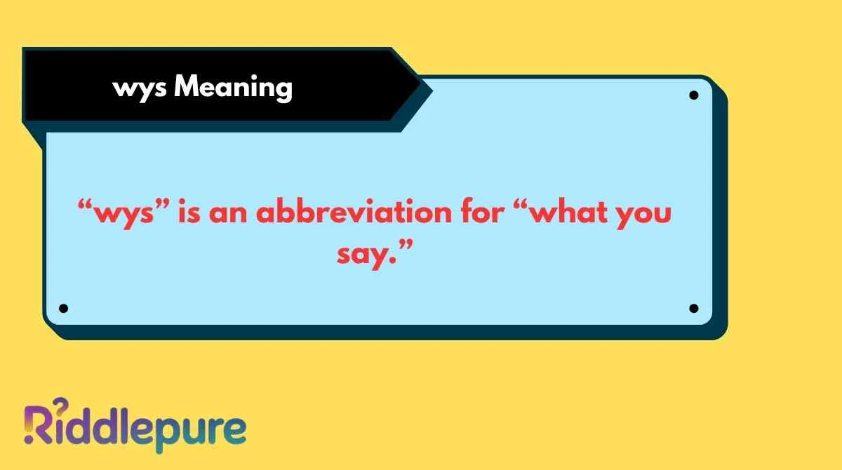 wys Meaning