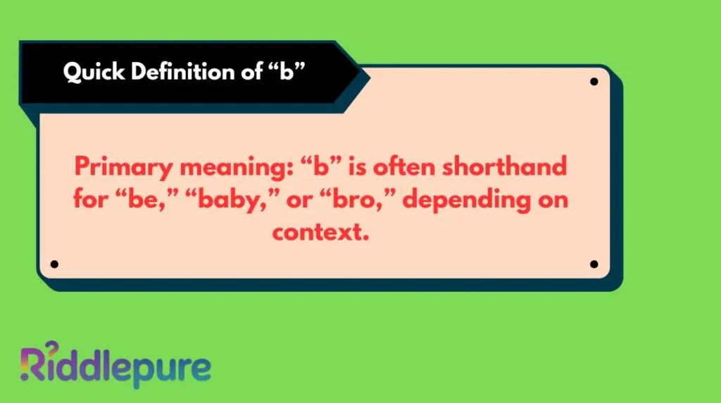 Quick Definition of “b”