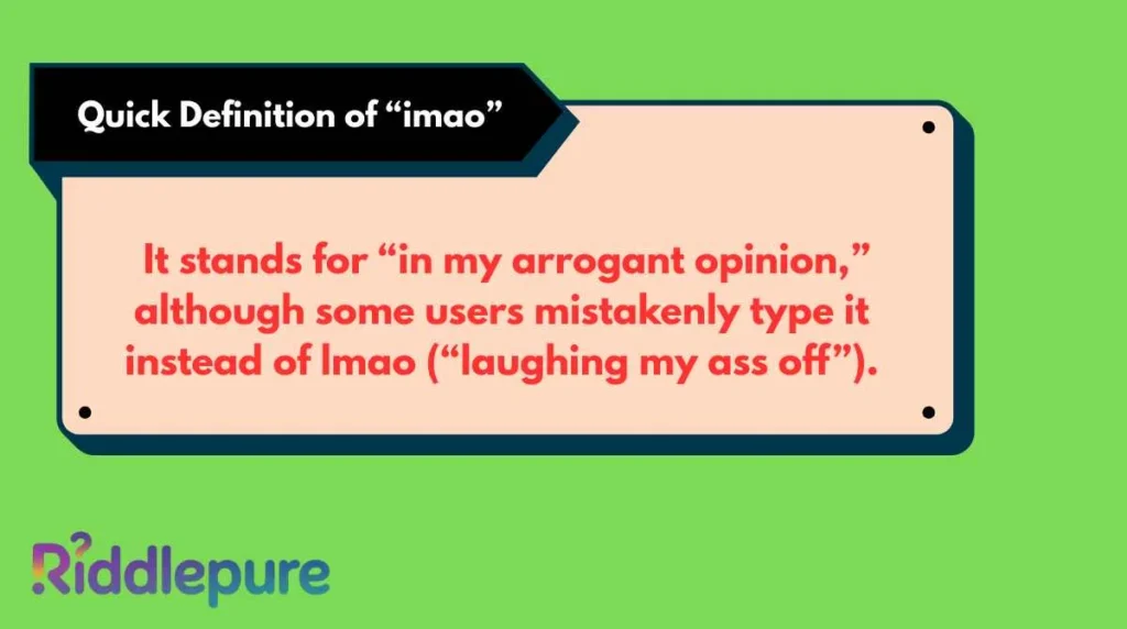 Quick Definition of “imao”