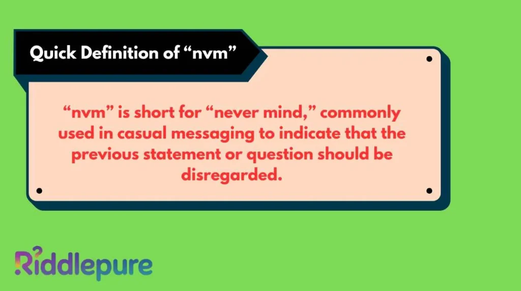 Quick Definition of “nvm”